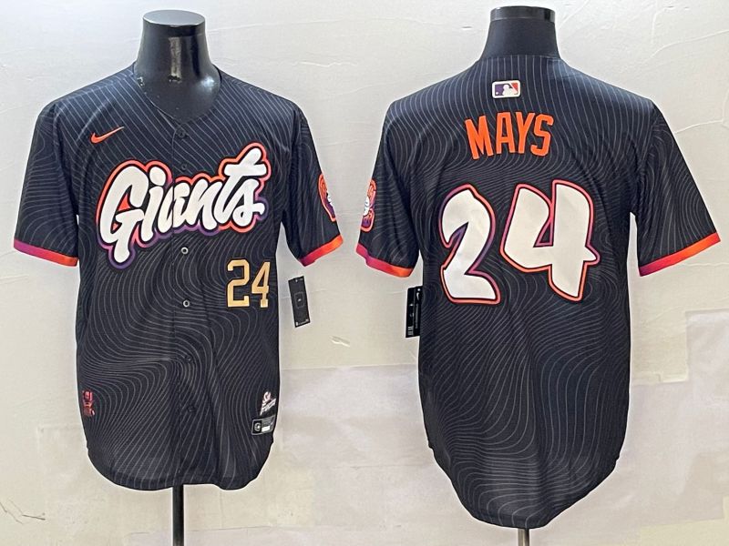 Men San Francisco Giants #24 Mays Black Second generation Joint Name Nike 2025 MLB Jersey style 4->san francisco giants->MLB Jersey